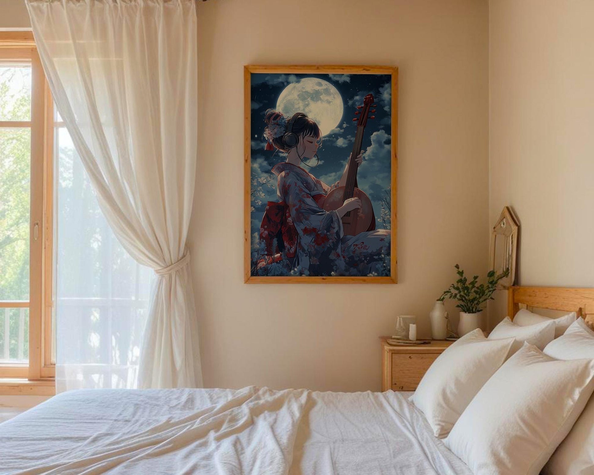 Japanese Wall Art | Anime Girl Guitar Art Print