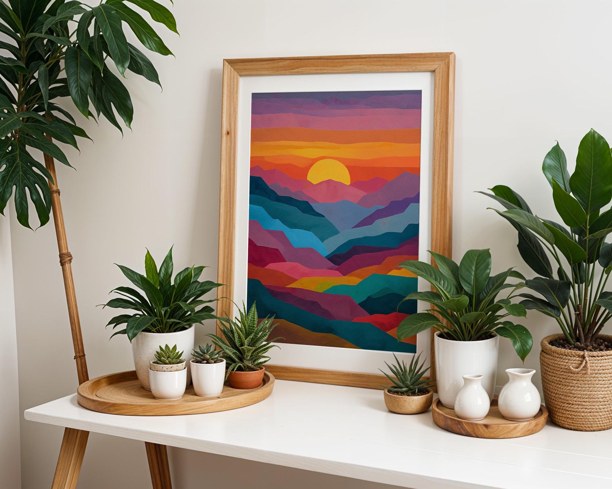 Dopamine Decor | Abstract Boho Retro Sunset Poster