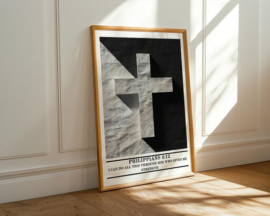 Christian Wall Art | Philippians 4:13 Inspirational Scripture Poster