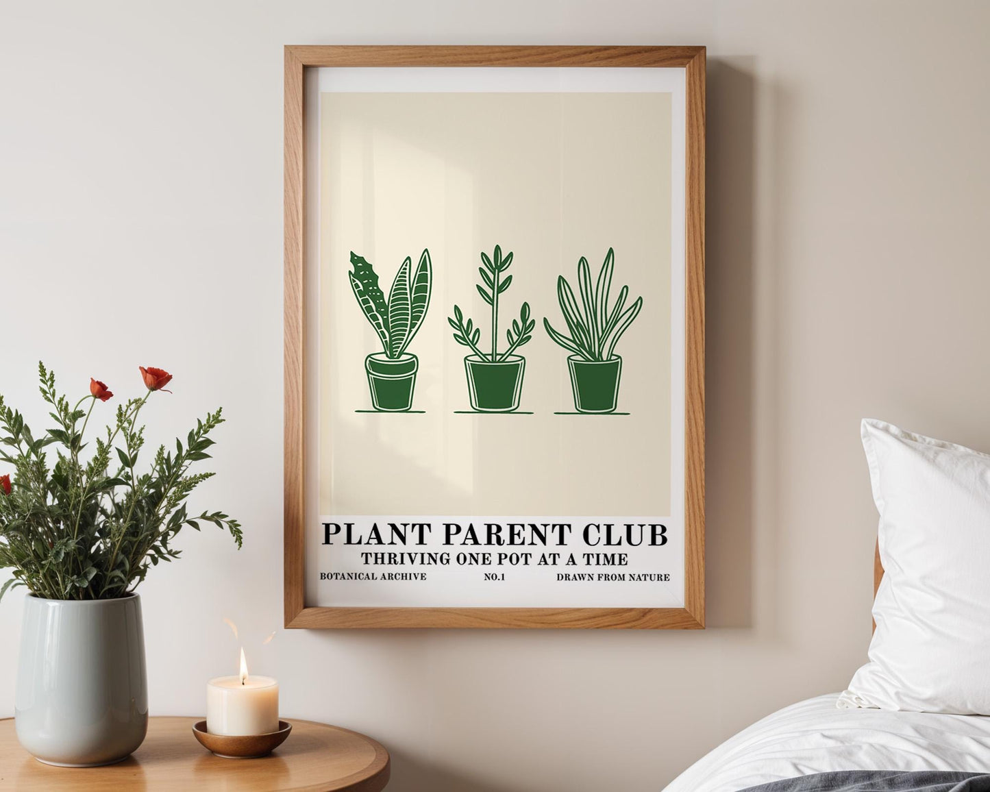 Flower Wall Decor | Decorative Boho Houseplant Wall Art Print