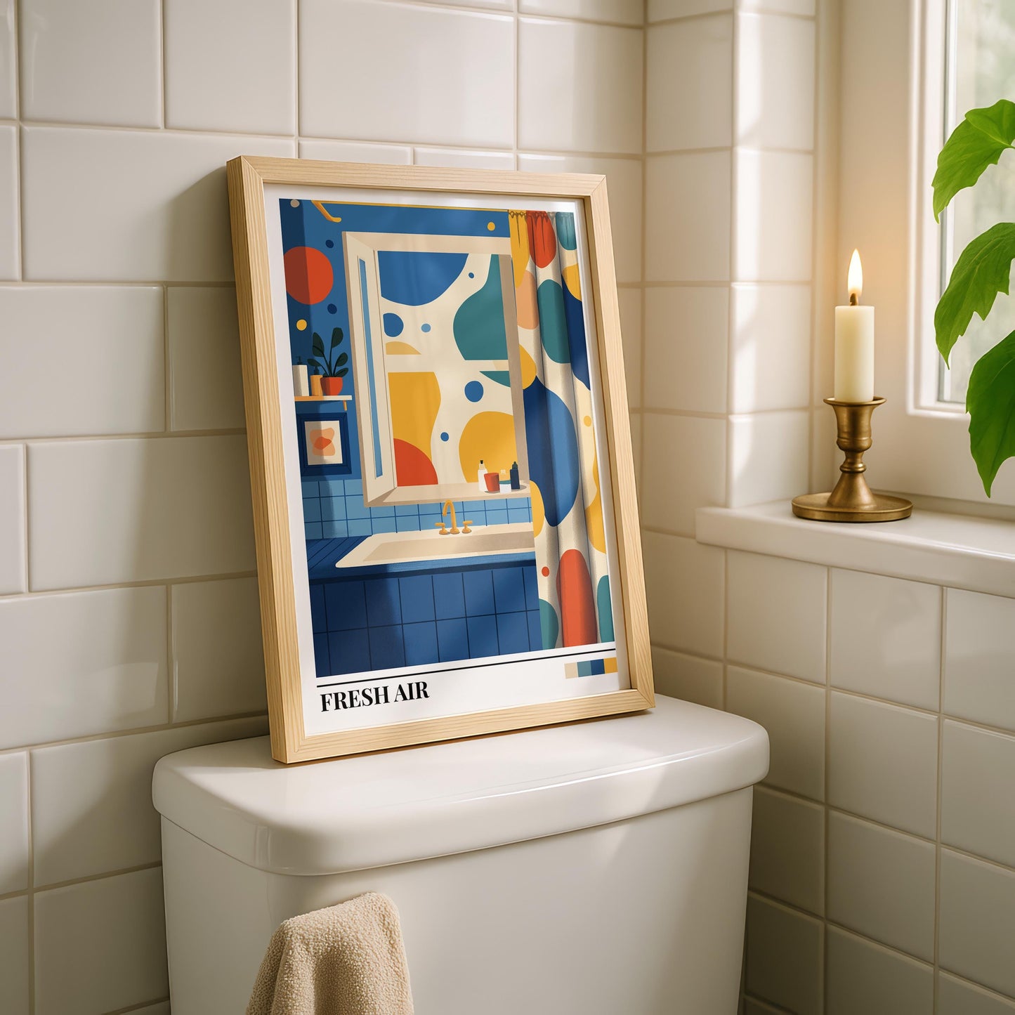 Bathroom Wall Art | Modern Abstract Bathroom Art