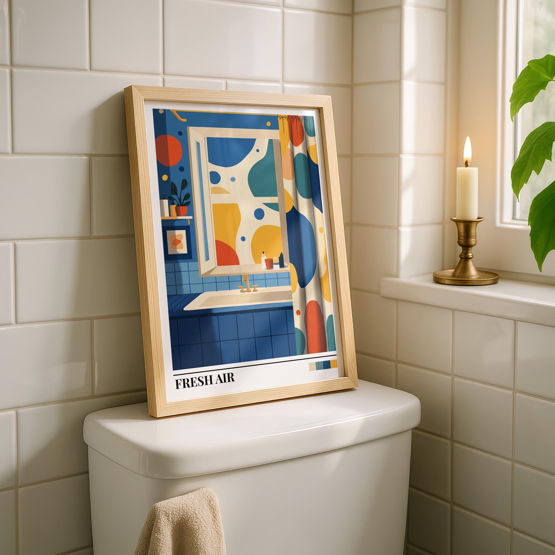 Bathroom Wall Art | Modern Abstract Bathroom Art
