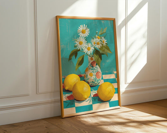 Maximalist Wall Art | 1970s Kitchen Art Abstract Floral Print