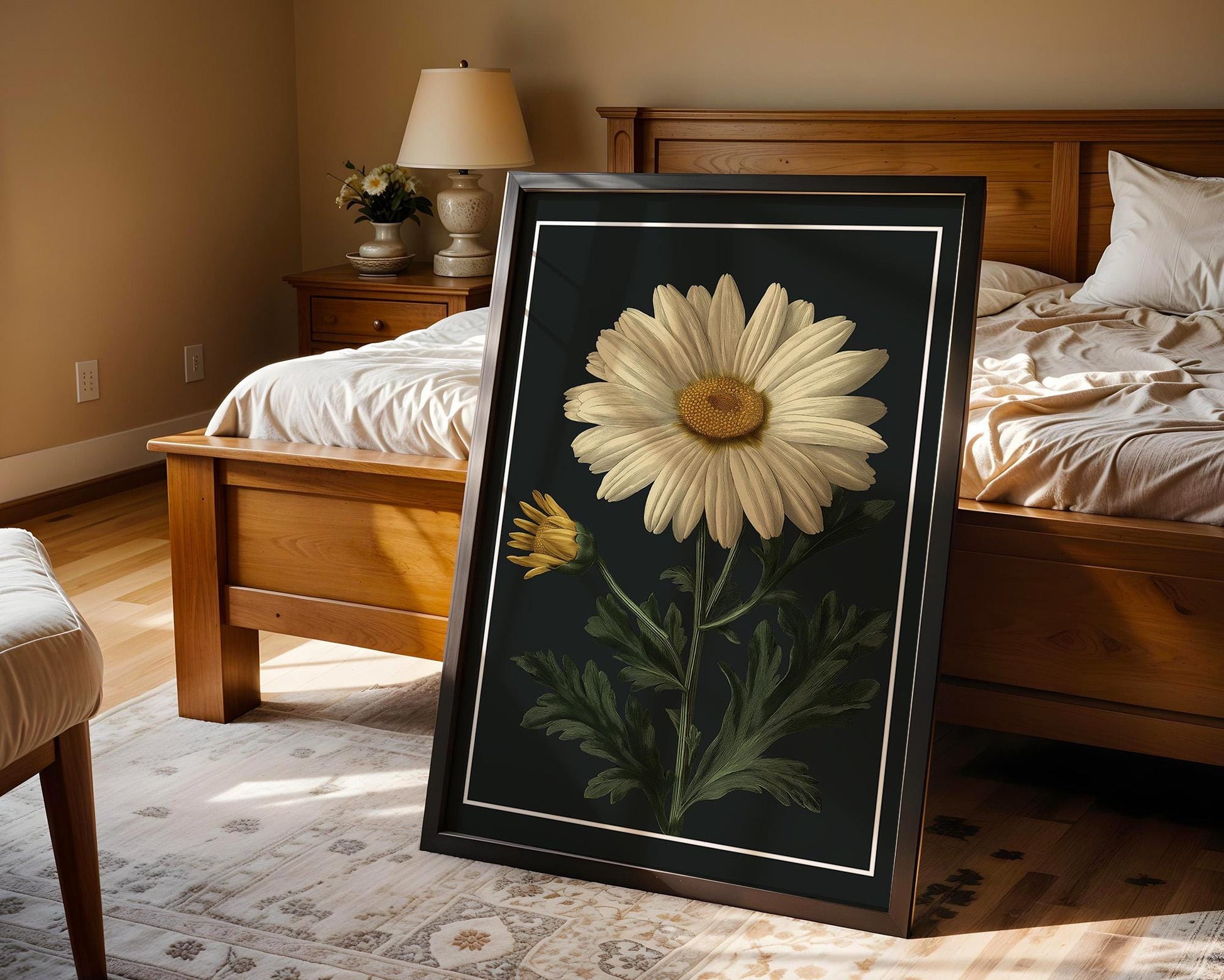 Flower Wall Decor | White Daisy Floral Poster