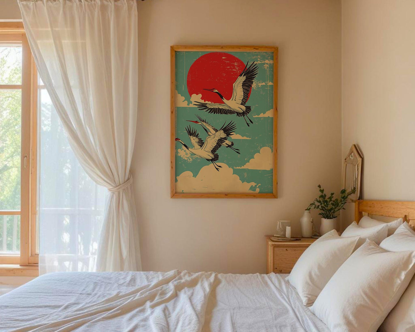 Japanese Wall Art | Japanese Crane Art Print