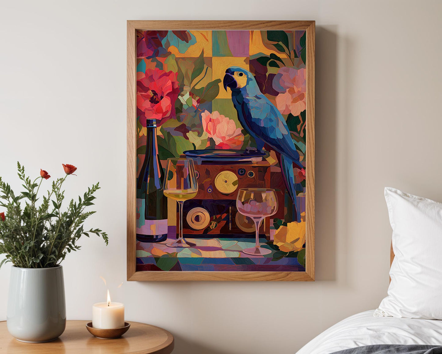 Dopamine Decor | Colourful Parrot Wall Art