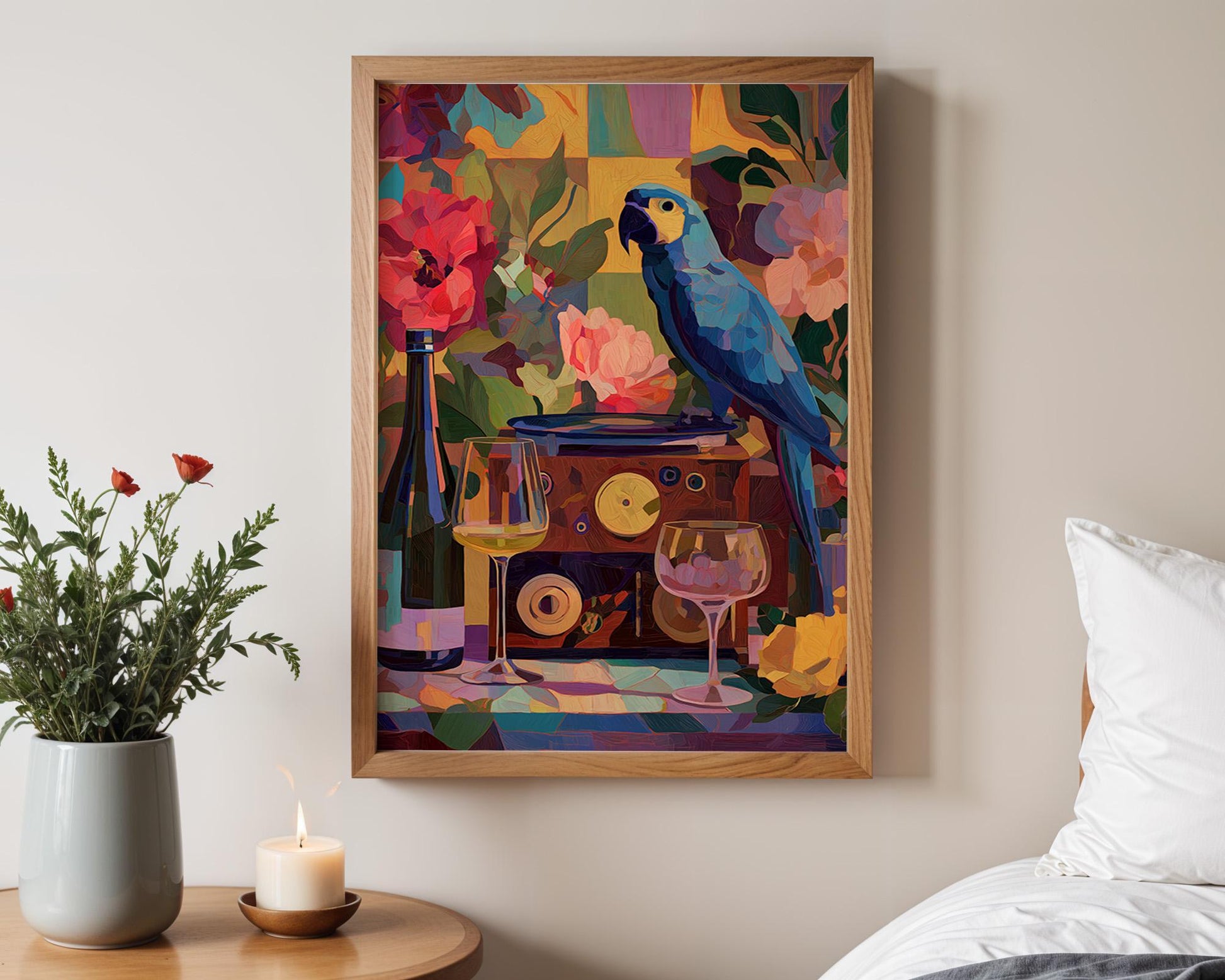 Dopamine Decor | Colourful Parrot Wall Art