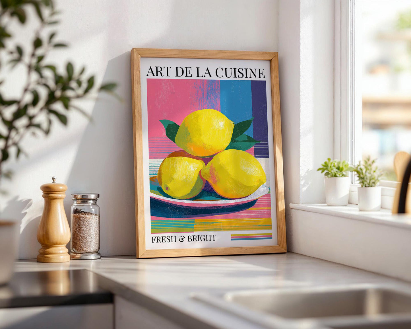 Kitchen Wall Art | Bold Lemon Fruit Artwork Print