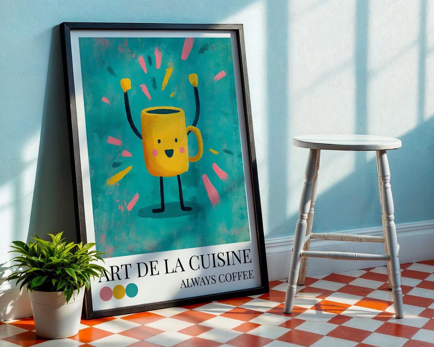 Coffee Kitchen Art Print | Maximalist Wall Decor | Dopamine Decor