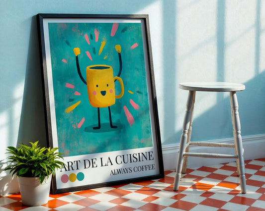 Coffee Kitchen Art Print | Maximalist Wall Decor | Dopamine Decor