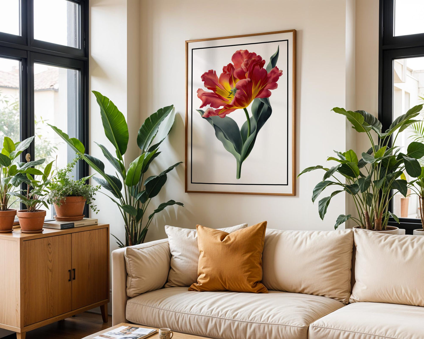 Flower Wall Decor | Vibrant Tulip Flower Poster