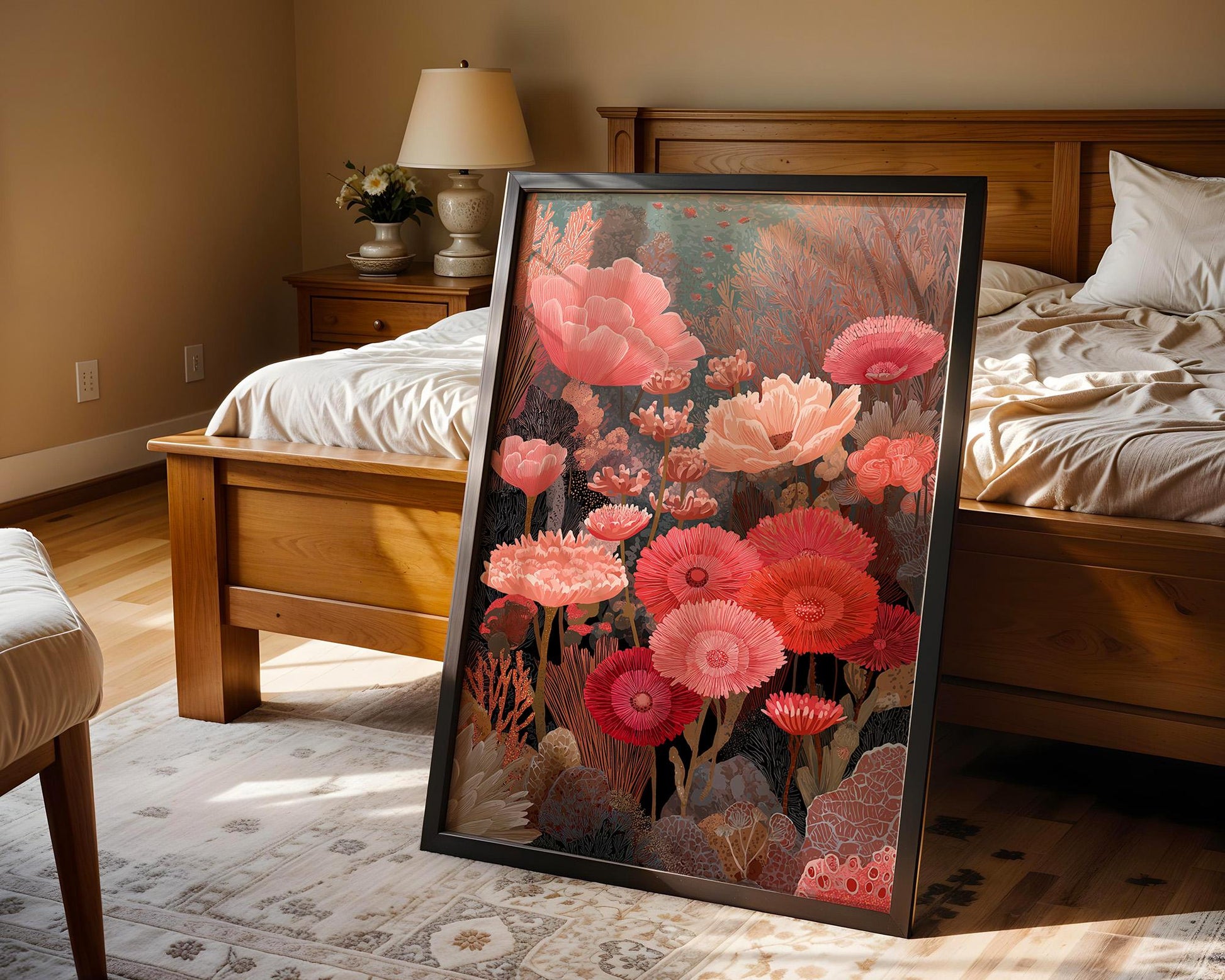 Maximalist Coral Reef Wall Art | Vibrant Abstract Floral Print
