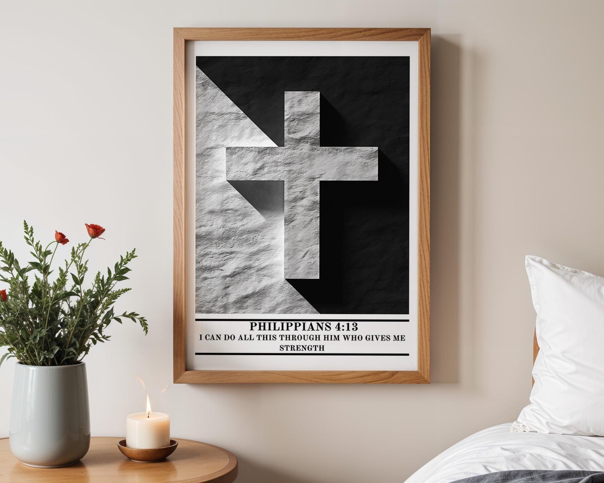 Christian Wall Art | Philippians 4:13 Inspirational Scripture Poster