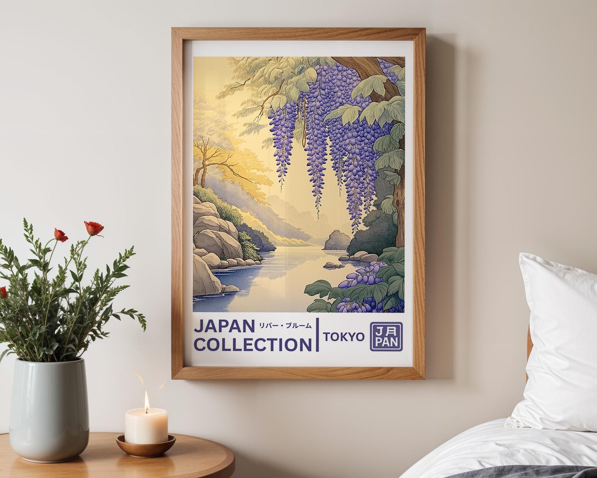 Japanese Wall Art | Wisteria Waterfall Print