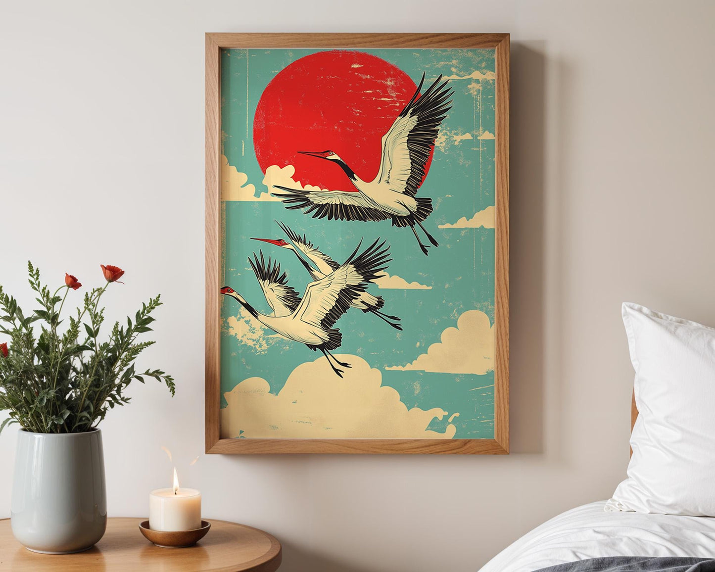 Japanese Wall Art | Japanese Crane Art Print