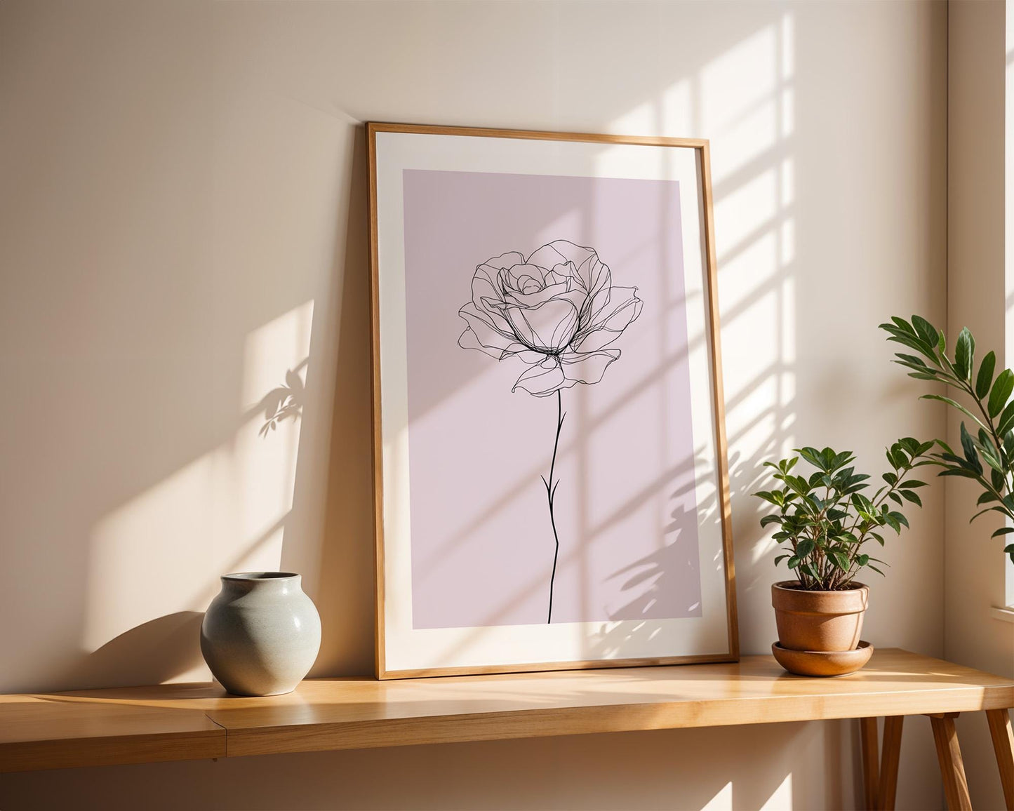 Flower Wall Decor | Abstract Rose Wall Art
