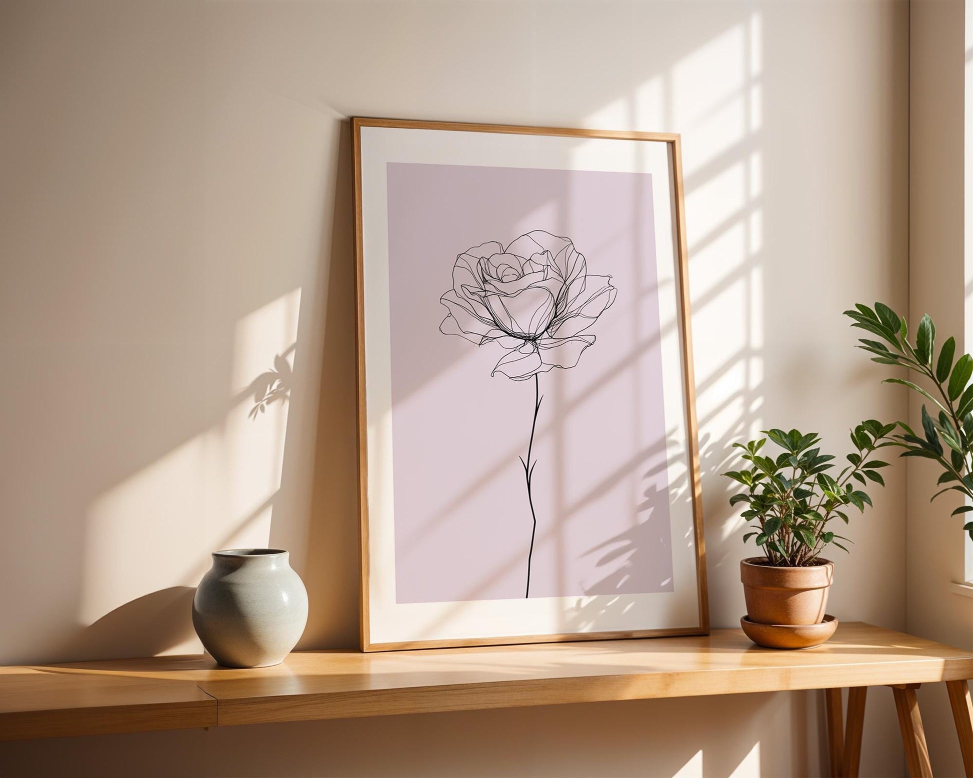 Flower Wall Decor | Abstract Rose Wall Art