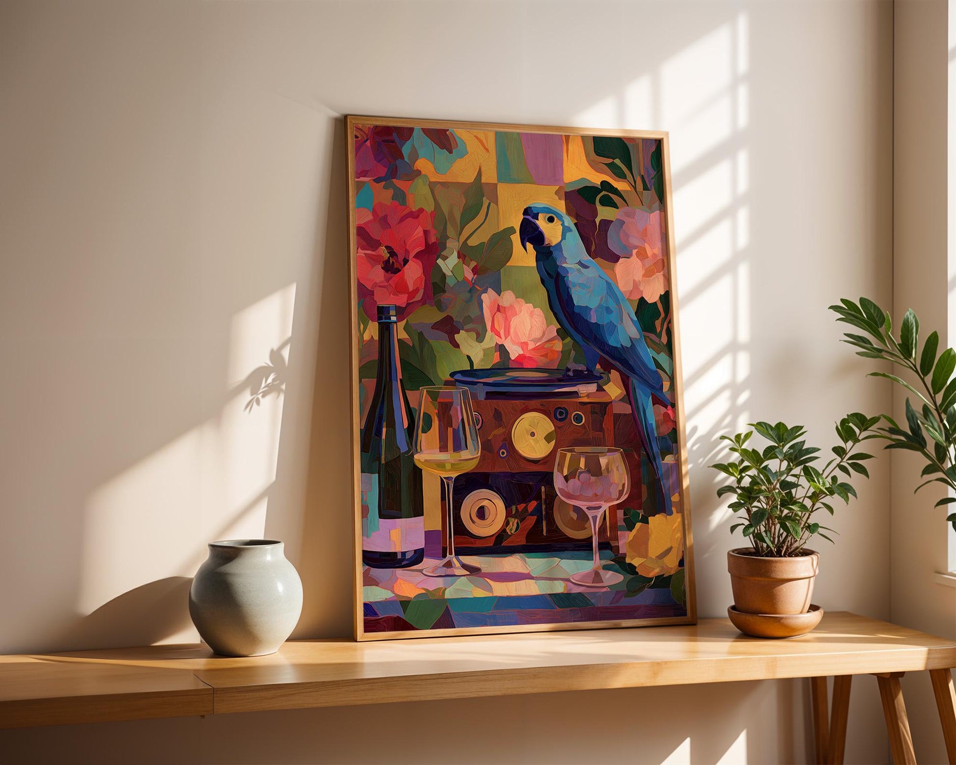 Dopamine Decor | Colourful Parrot Wall Art