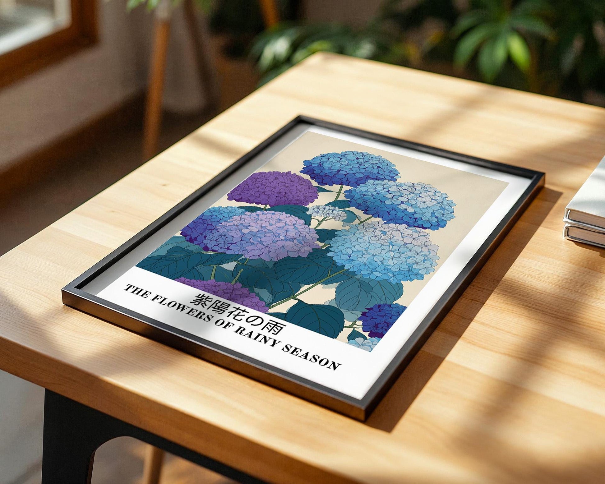 Japanese Wall Art | Japanese Hydrangea Art Print