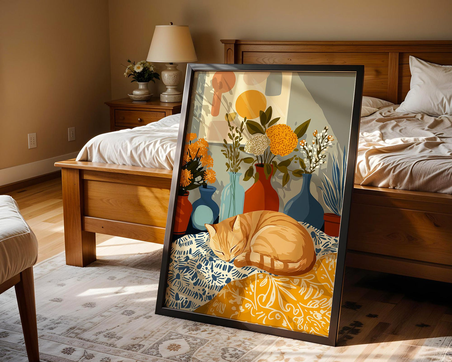 Abstract Retro Wall Art | Maximalist Floral Botanical Animal Poster