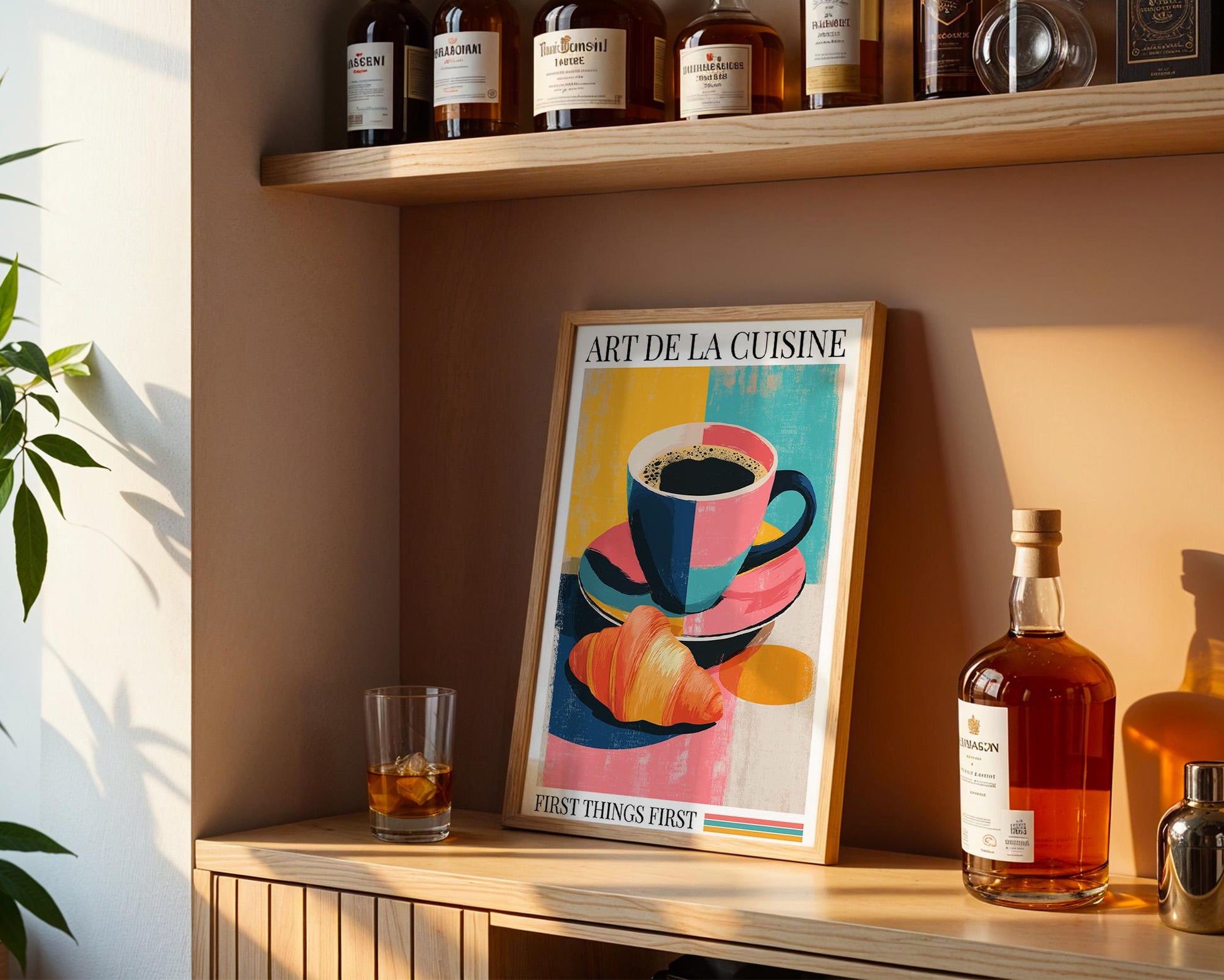 Kitchen Wall Art | Coffee and Croissant Art