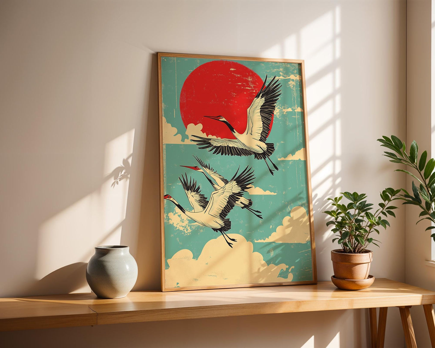 Japanese Wall Art | Japanese Crane Art Print