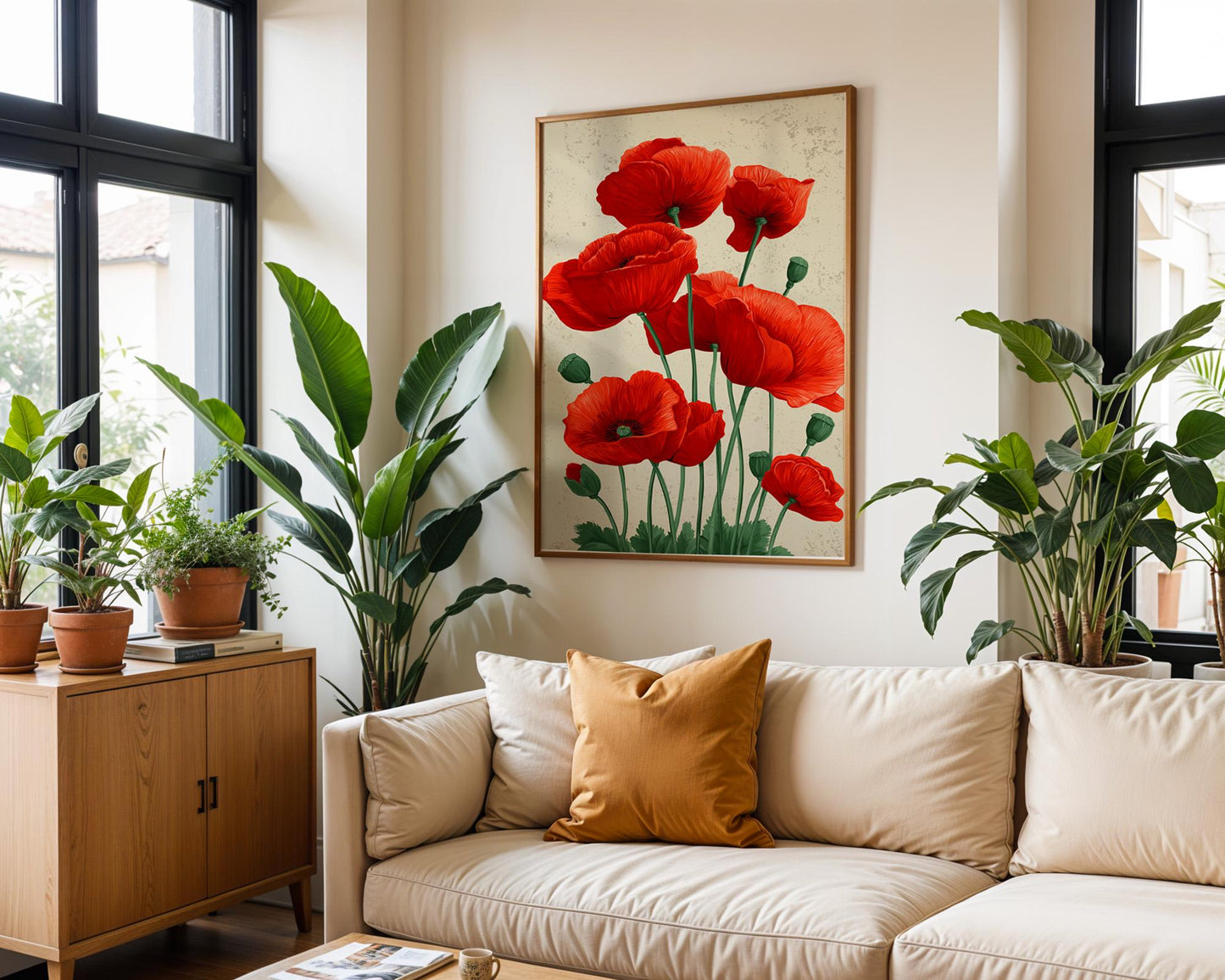 Flower Wall Decor | Retro Poppy Poster