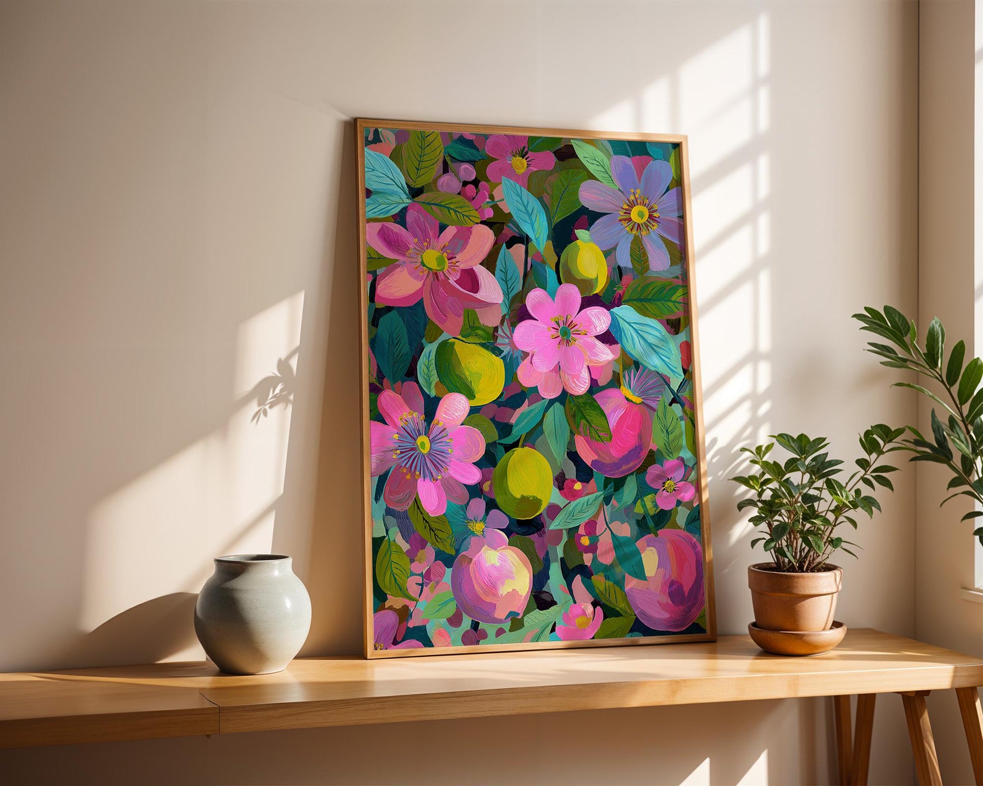 Maximalist Abstract Wall Art | Retro Floral Print