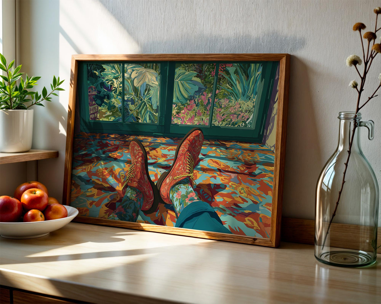 Dopamine Decor | Colourful Floral Garden Artwork