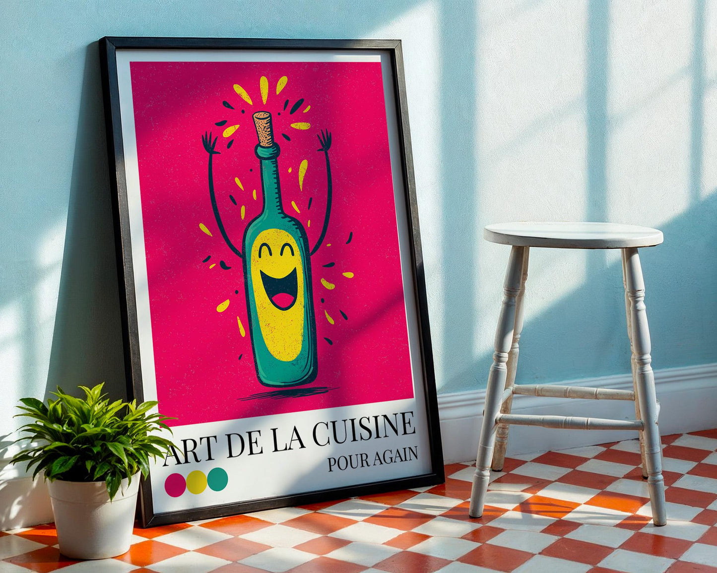 Red Wine Kitchen Wall Art | Maximalist Print | Dopamine Decor