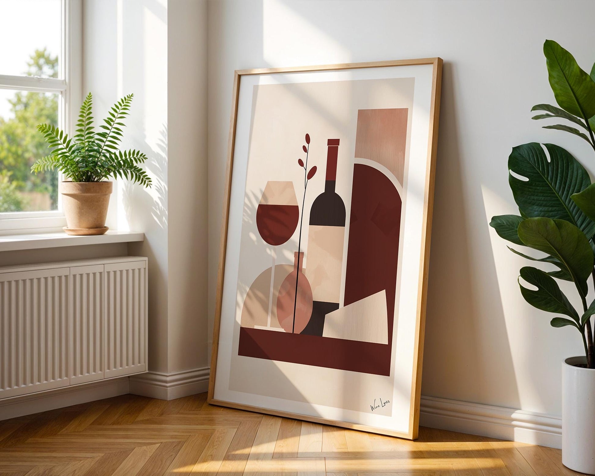 Kitchen Wall Art | Minimalist Wine Kitchen Wall Art