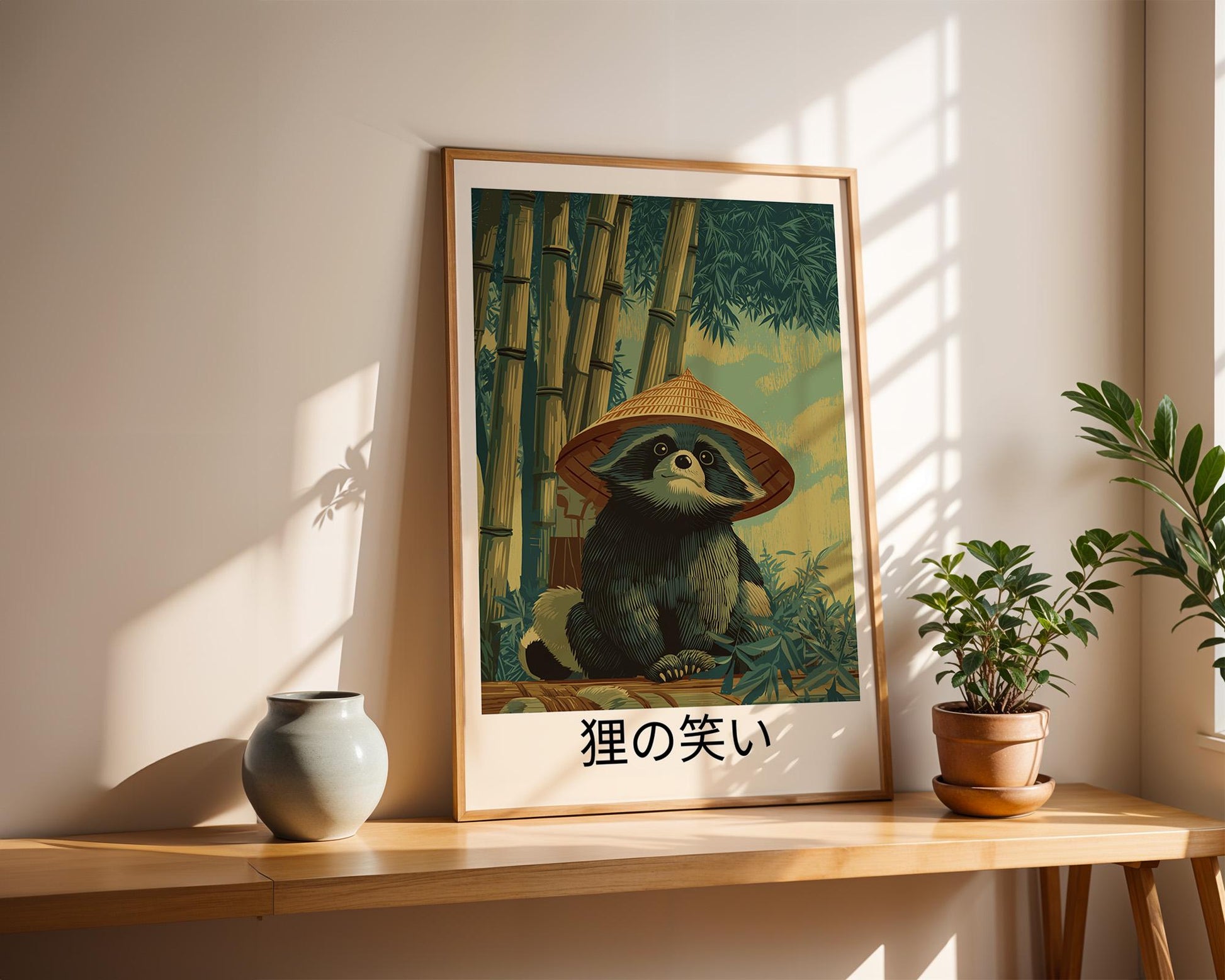 Japanese Wall Art | Japanese Raccoon Print