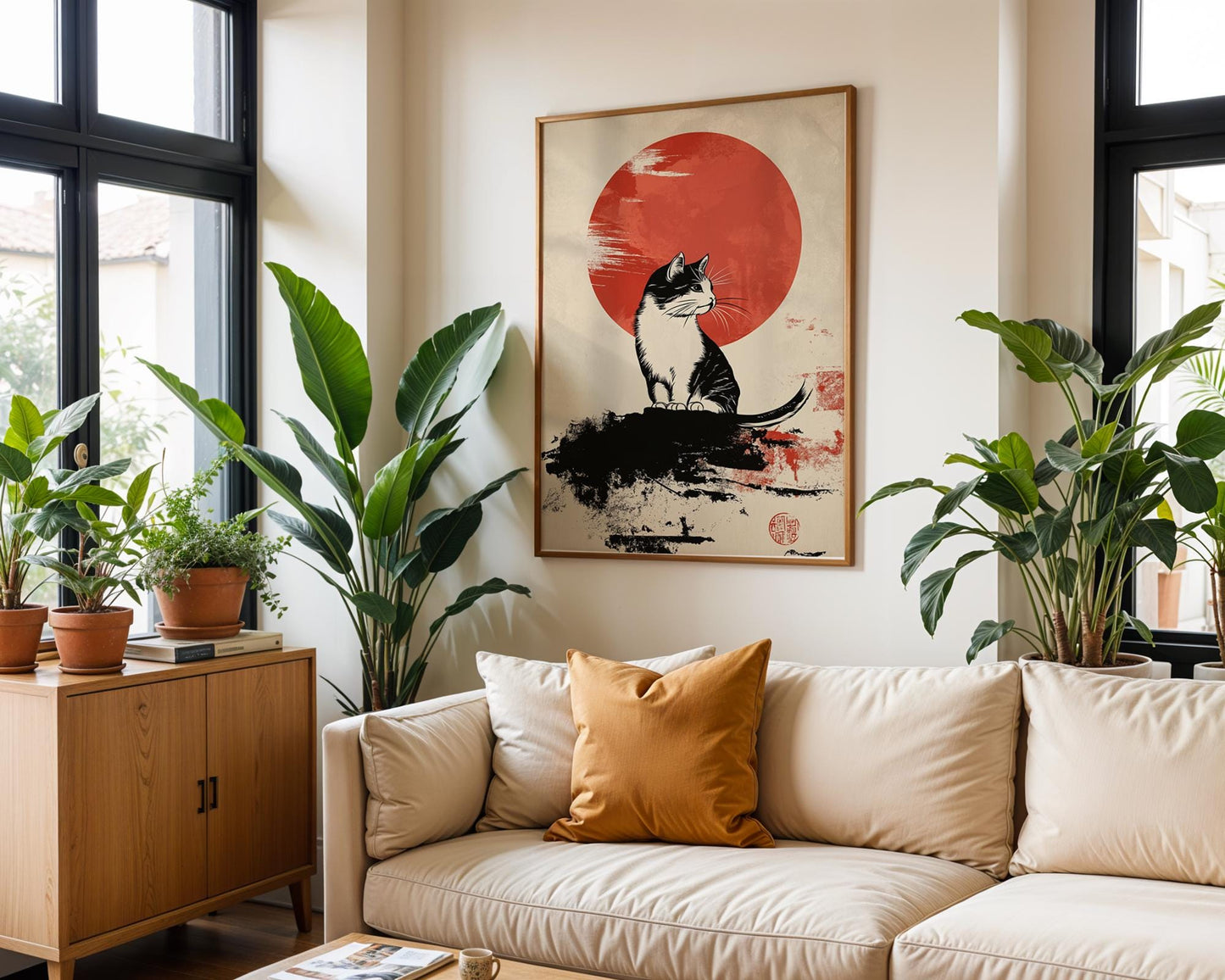 Japanese Wall Art | Japanese Cat Wall Art