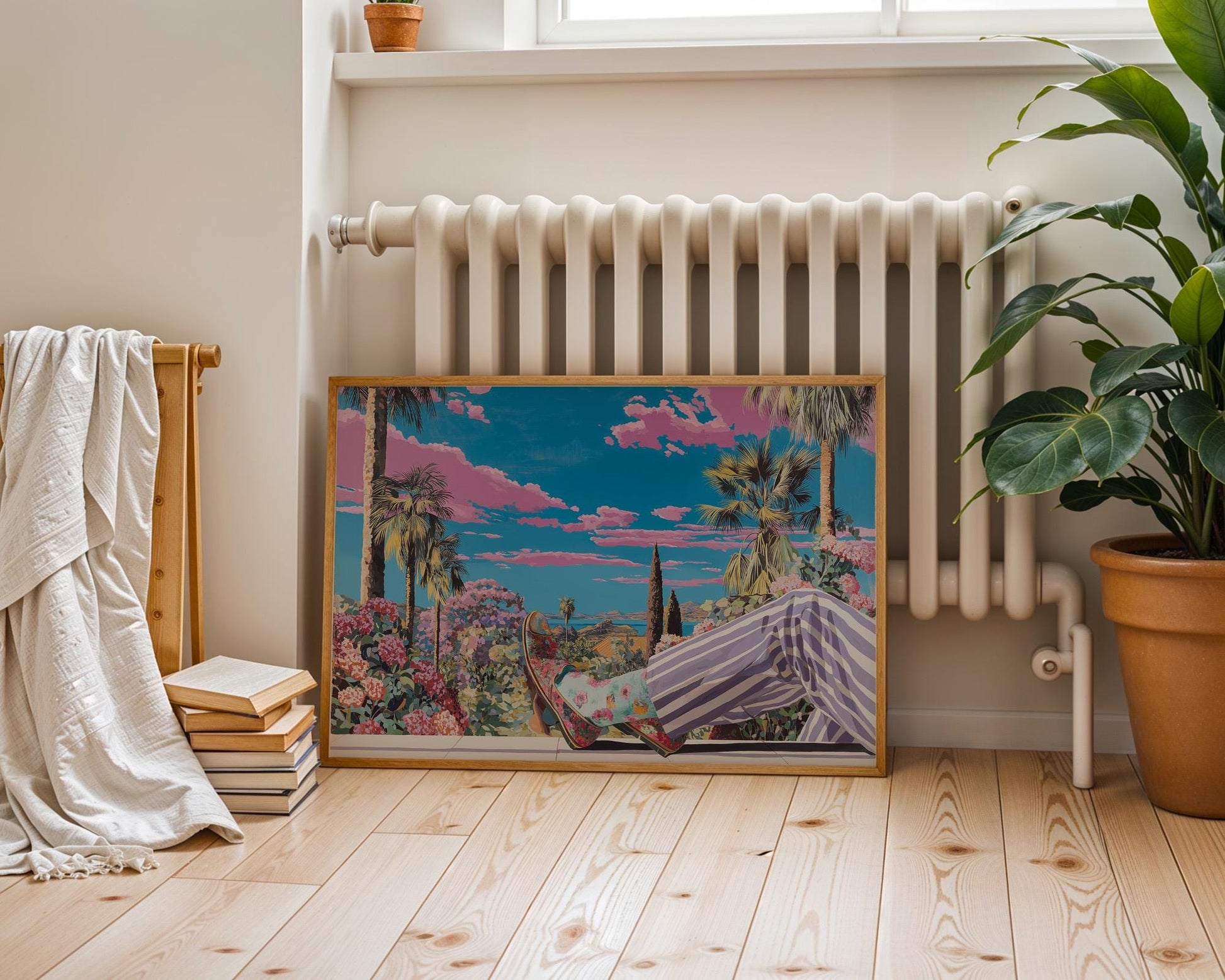 Bathroom Wall Art | Tropical Floral Abstract Boho Art