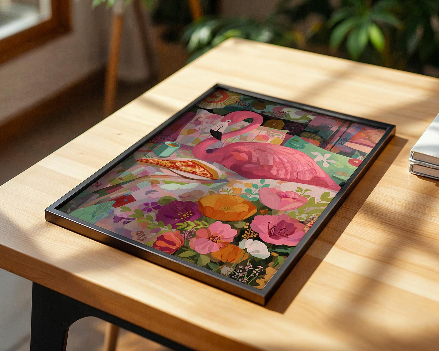 Dopamine Decor | Colorful Flamingo Print