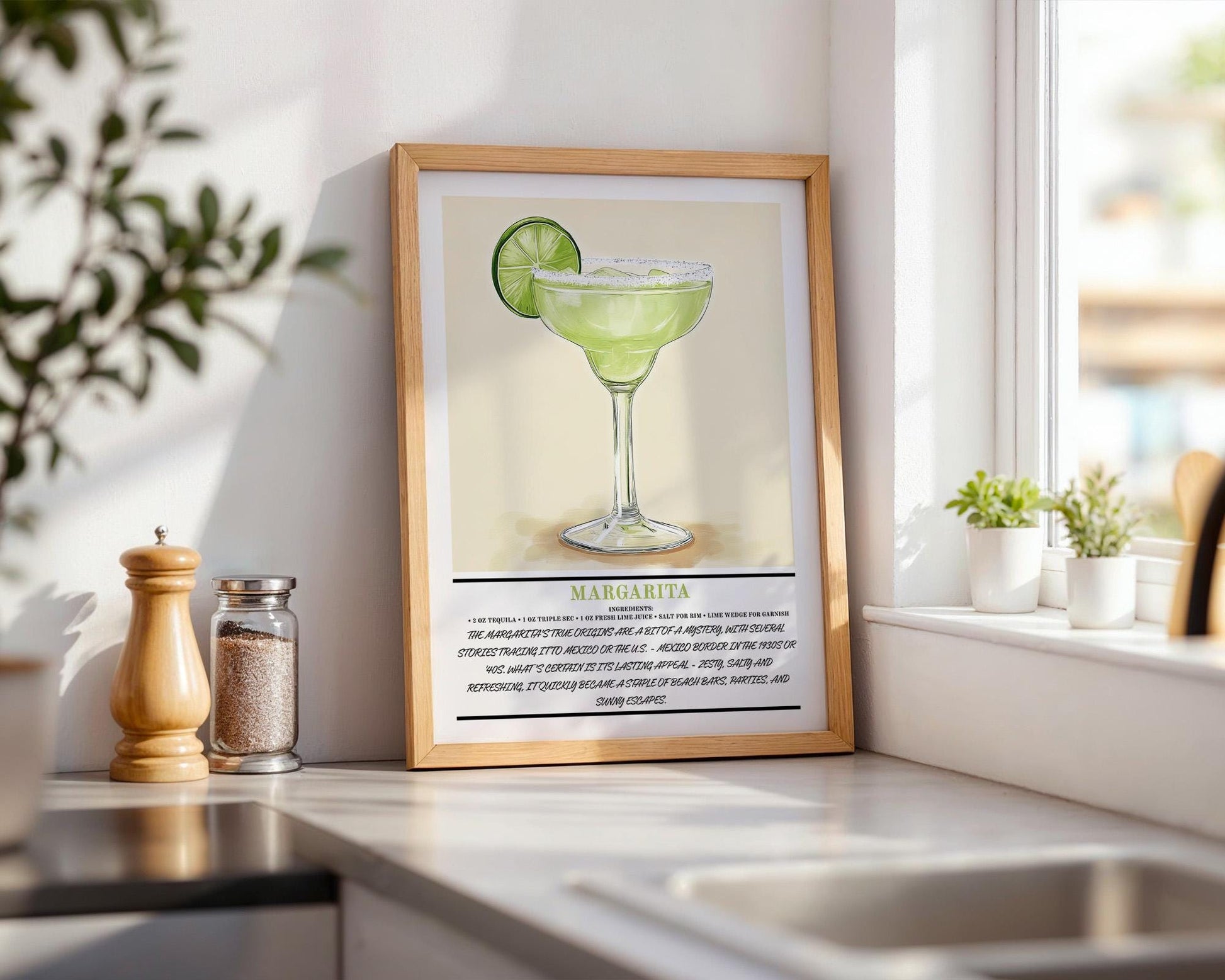Kitchen Wall Art | Margarita Cocktail Art