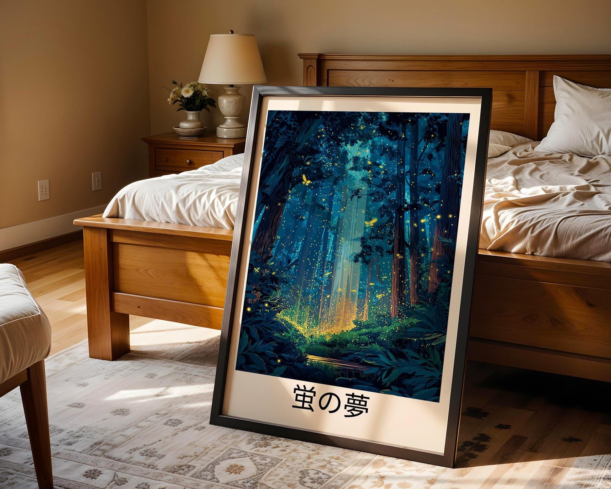 Japanese Wall Art | Japanese Forest Firefly Print