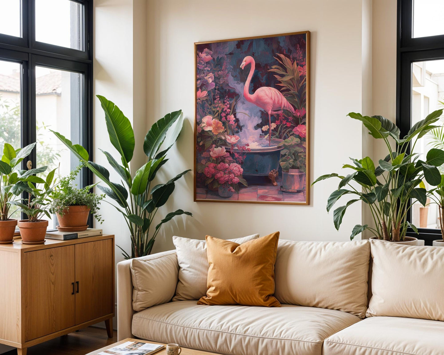 Bathroom Wall Art | Flamingo Bathroom Decor