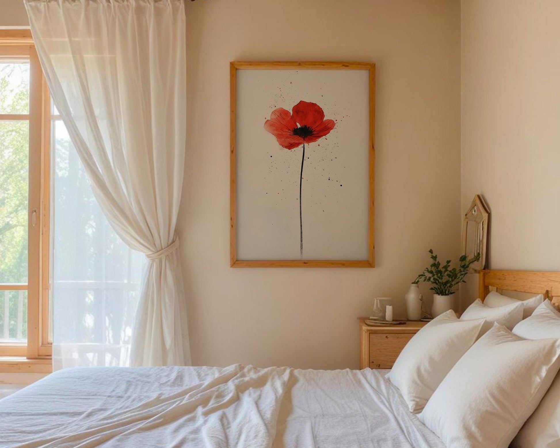 Flower Wall Decor | Red Poppy Print