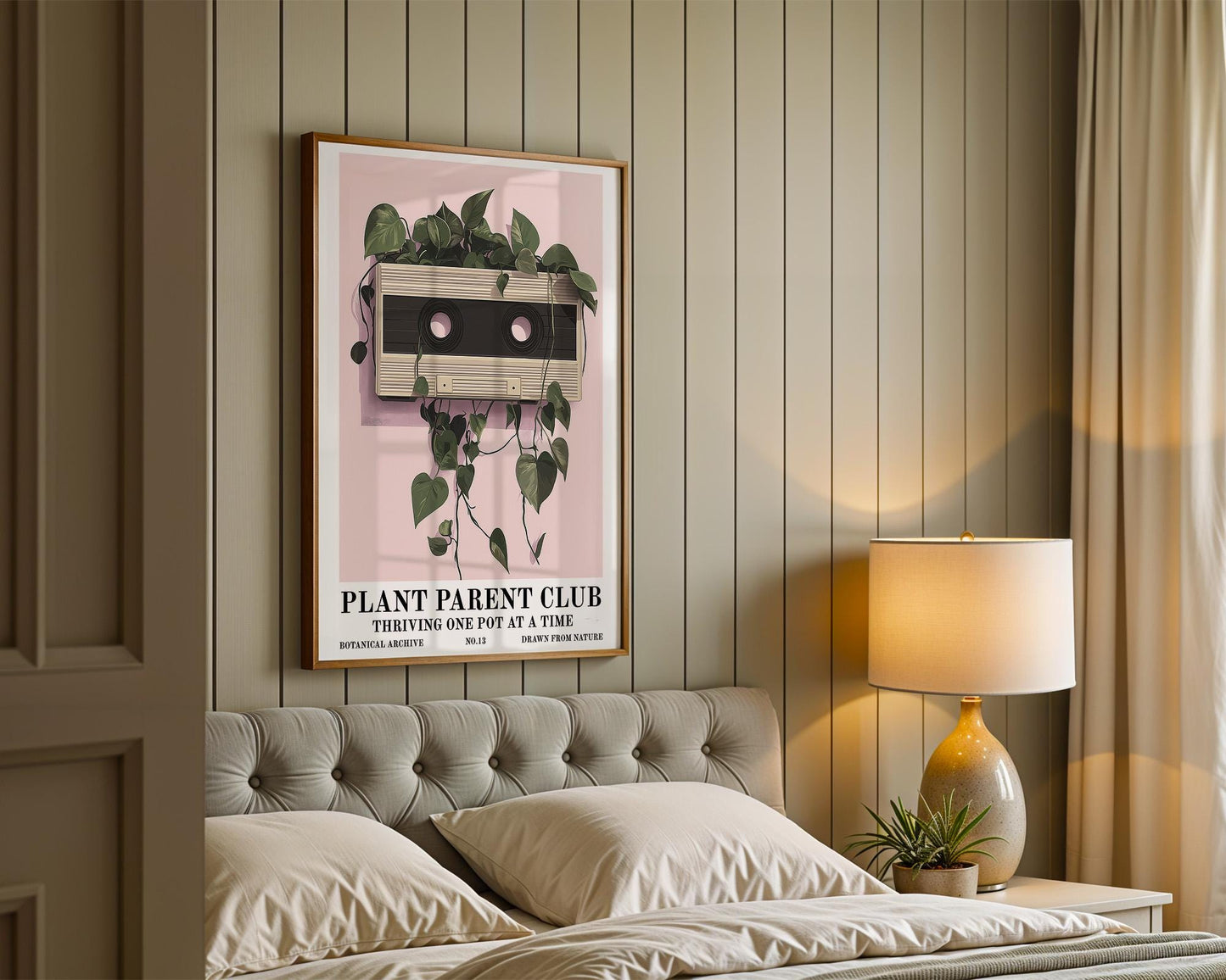 Flower Wall Decor | Retro Cassette Botanical Design