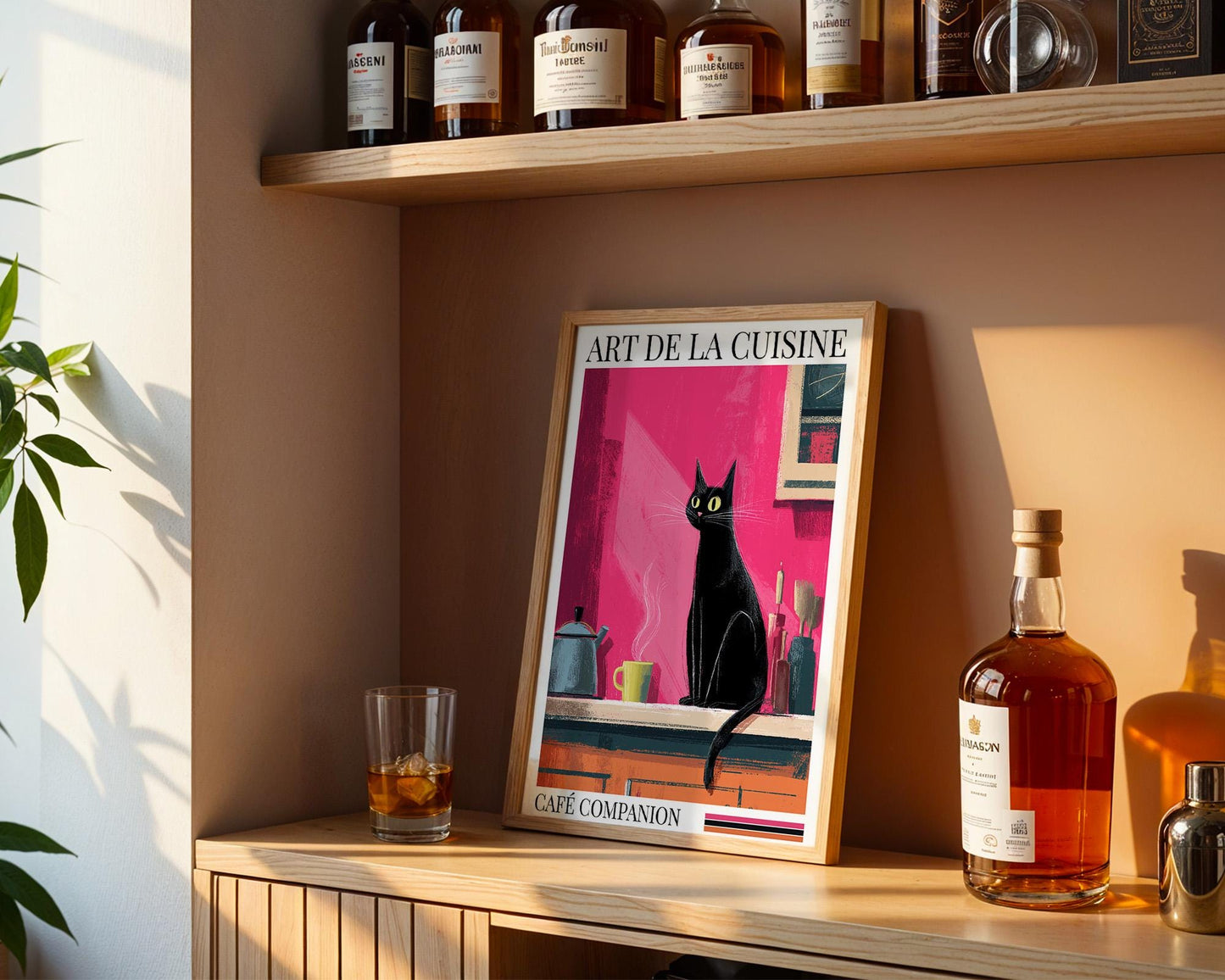 Kitchen Wall Art | Black Cat Dopamine Print