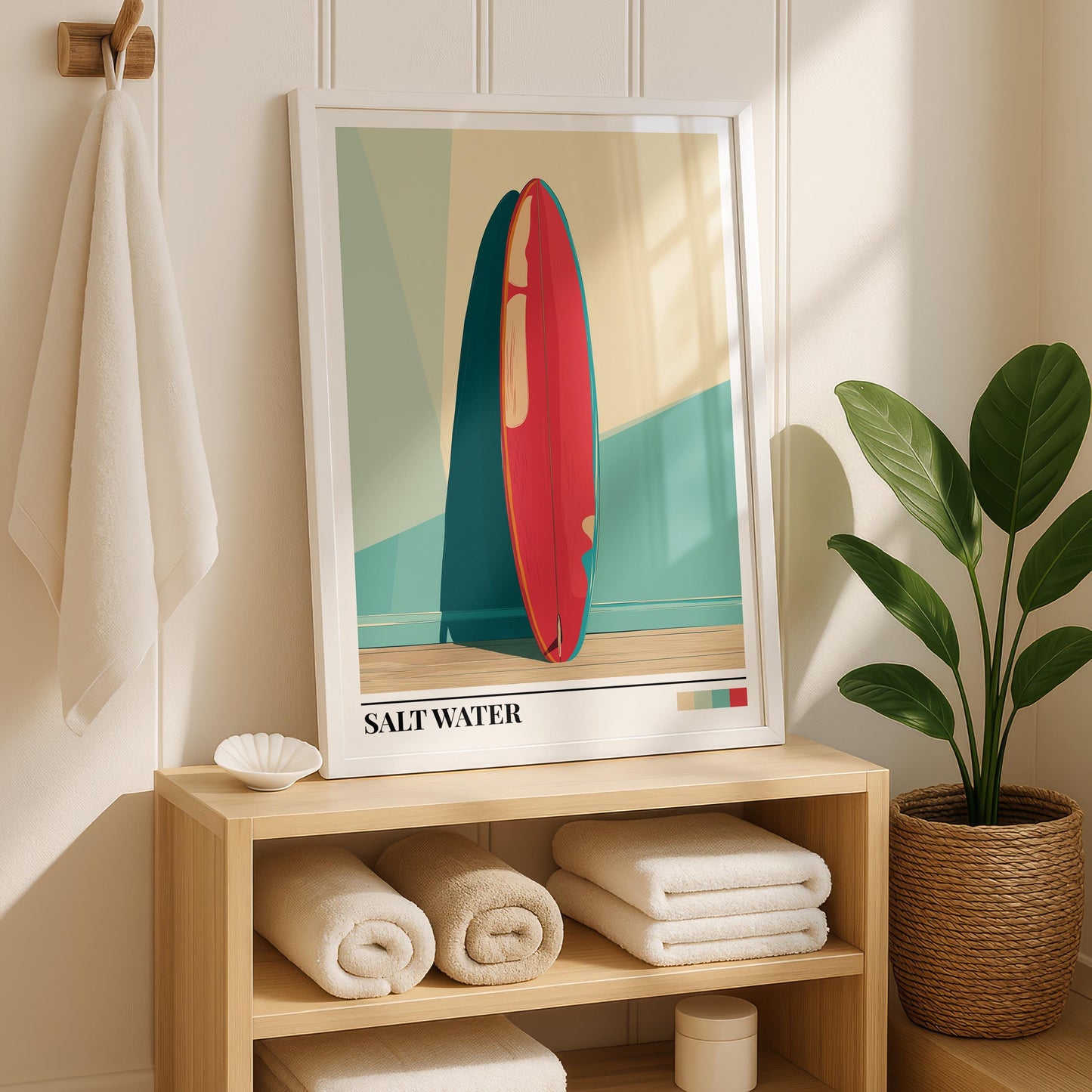 Bathroom Wall Art | Beach Surfboard Bathroom Art