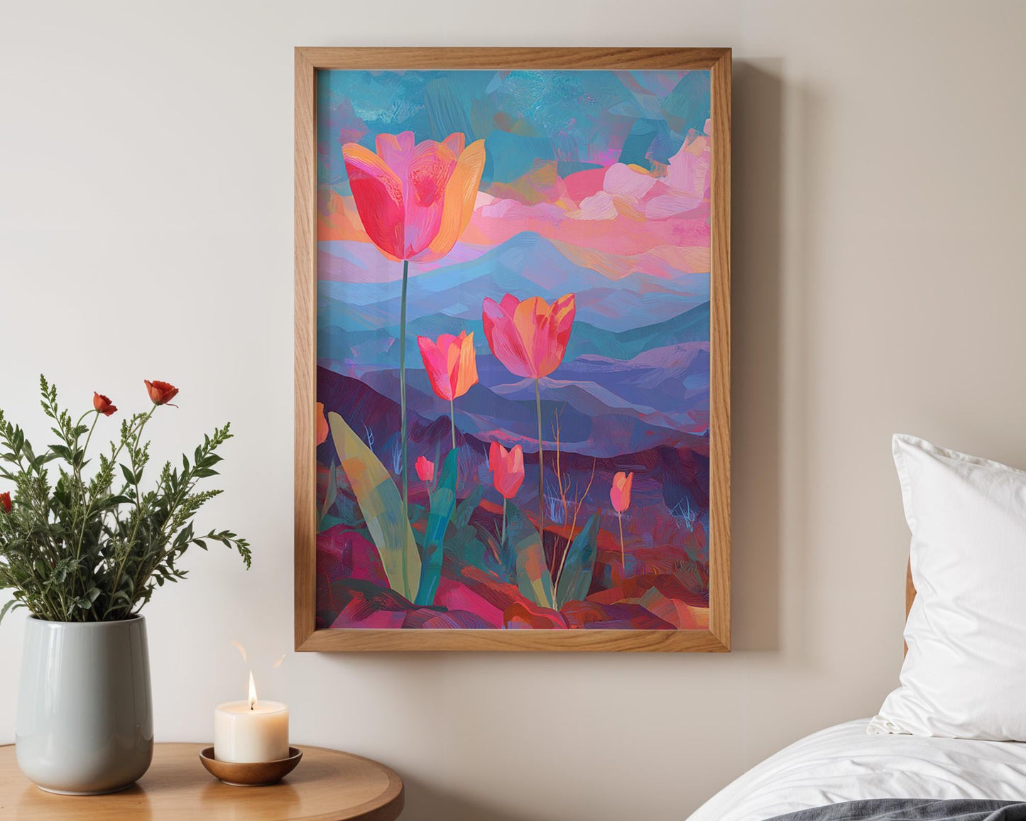 Maximalist Floral Wall Art | Abstract Floral Landscape Print