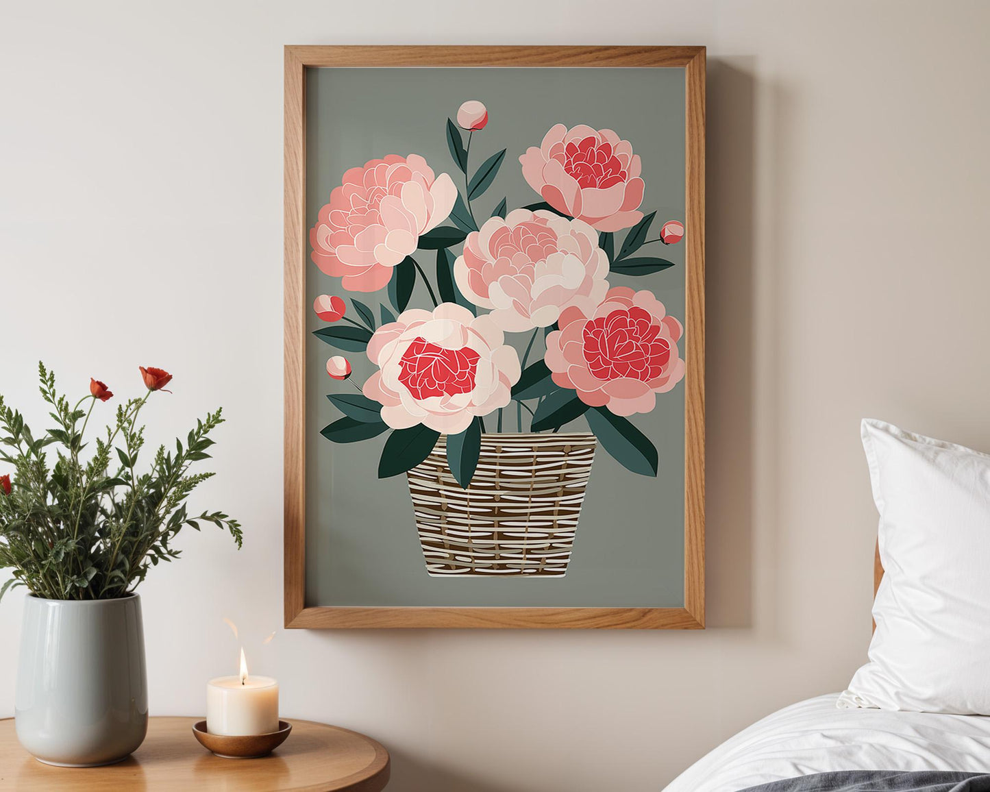 Flower Wall Decor | Pink Peony Wall Art