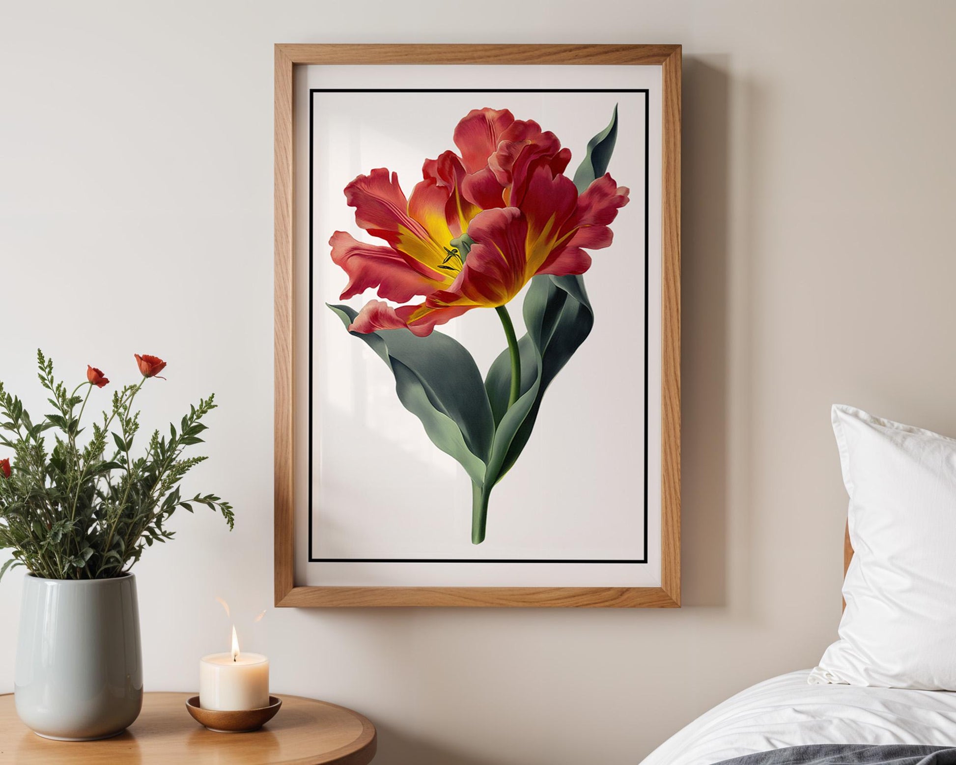 Flower Wall Decor | Vibrant Tulip Flower Poster