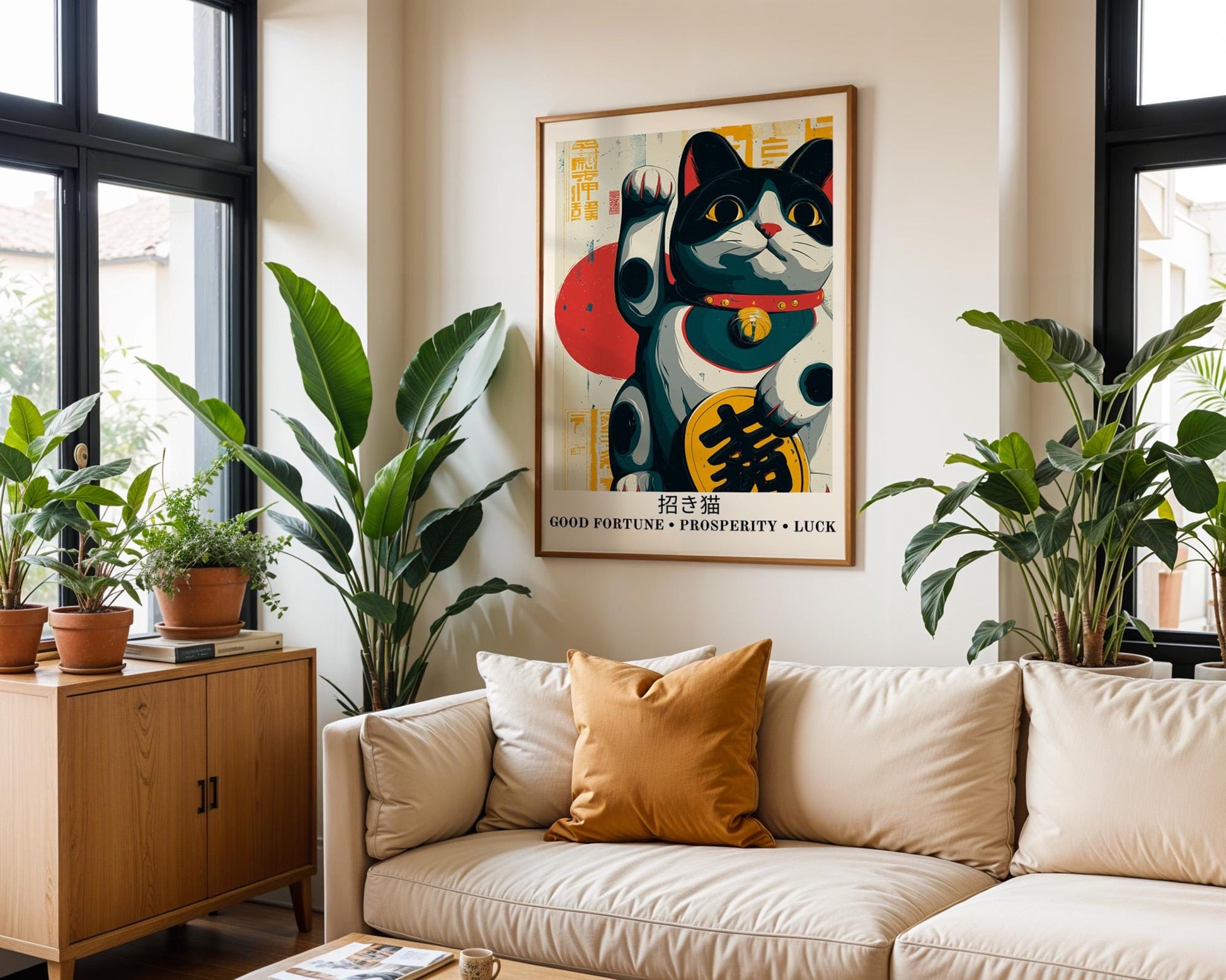 Japanese Wall Art | Maneki Neko Lucky Cat