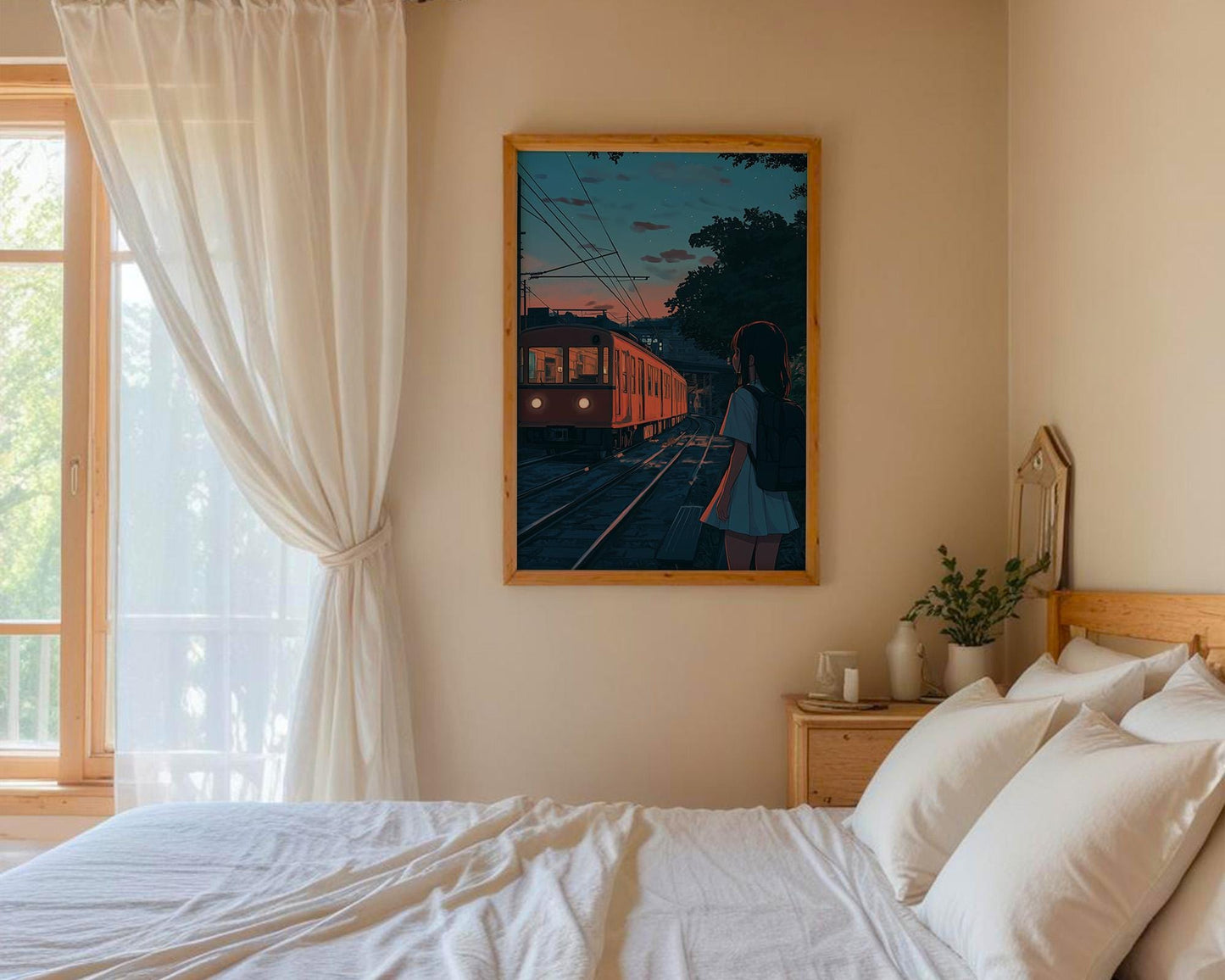 Japanese Wall Art | Lofi Anime Train Poster