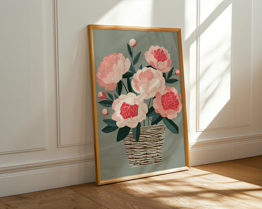 Flower Wall Decor | Pink Peony Wall Art