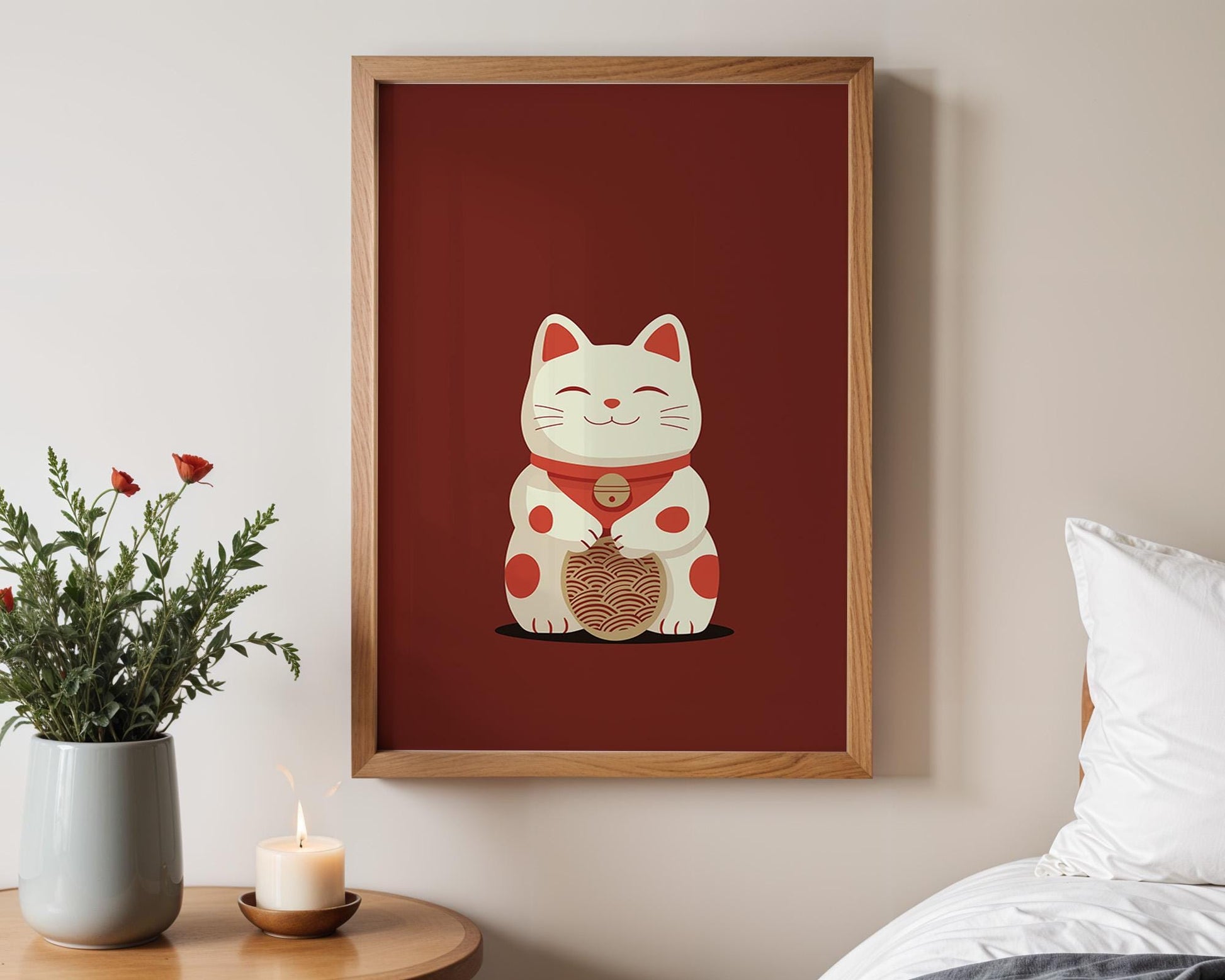 Japanese Wall Art | Maneki Neko Lucky Cat