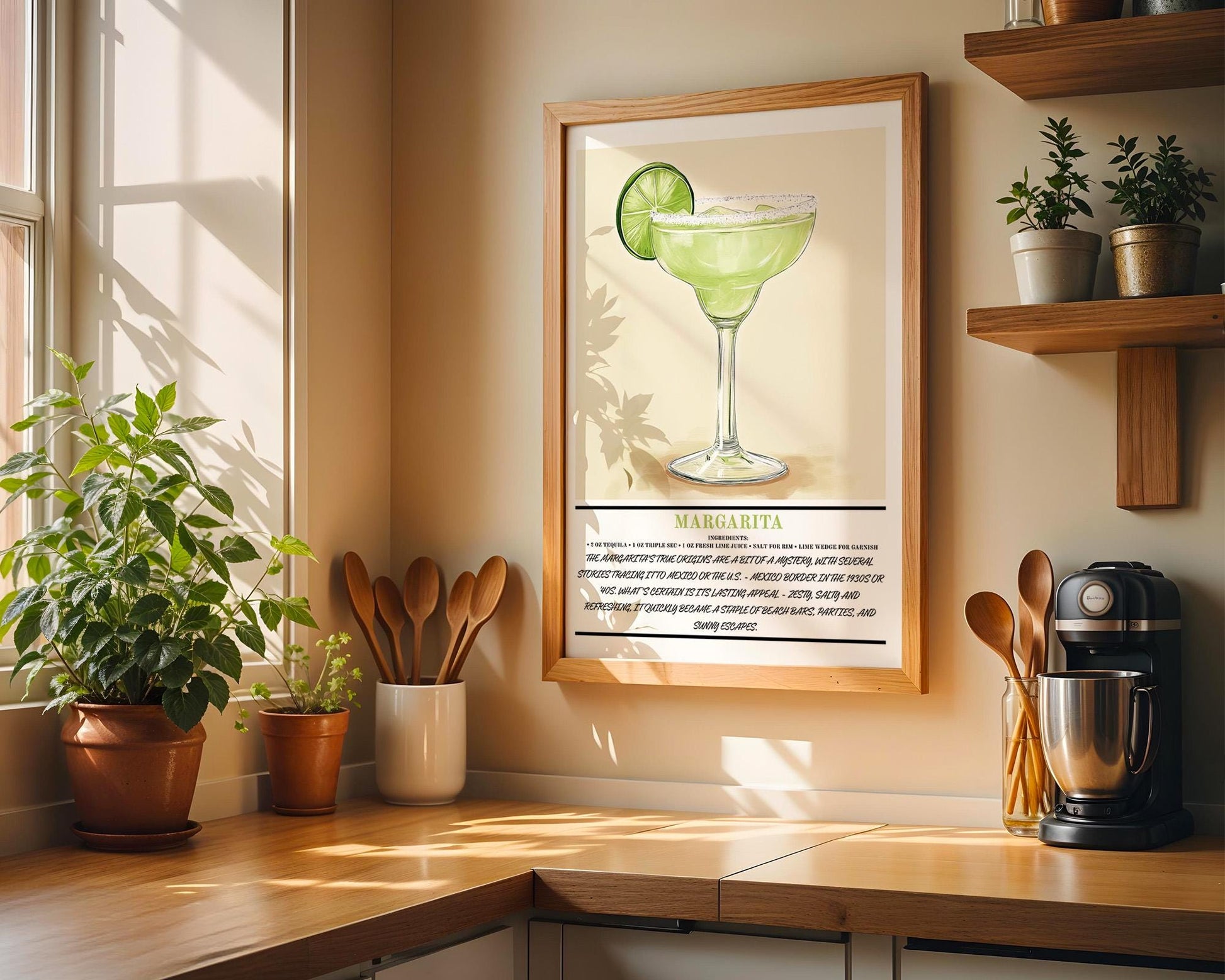Kitchen Wall Art | Margarita Cocktail Art